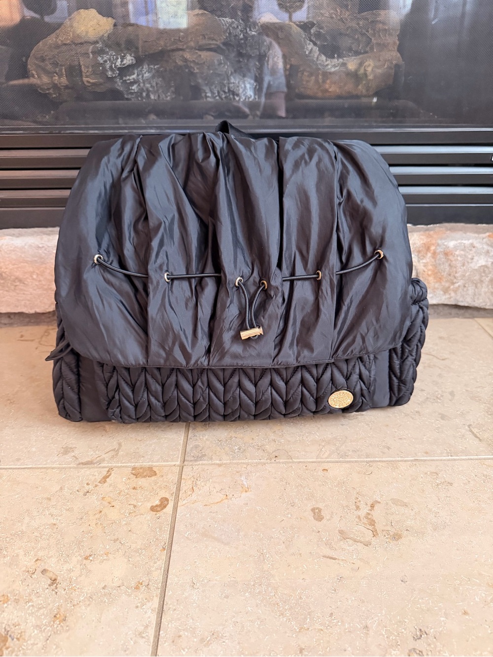 Happy diaper bag Black Women's Quilted Drawstring